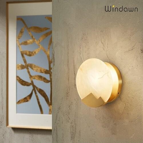 Windawn Nordic Modern Wall Lights Classics Brass and Marble Wall Lights Restaurant Hotel Bedroom Living Room Office Wall Lamp