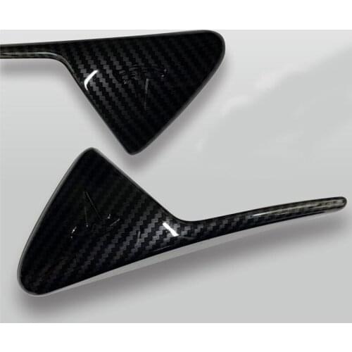 2pcs Set Carbon Fiber Texture Car Side Camera Protective Cover For Tesla Model 3 Decoration Cap Accessories 2013-2021