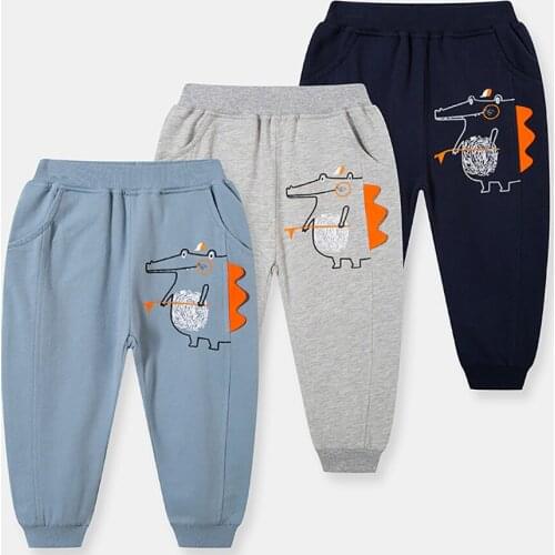2021 New Style Toddler Boys Trousers Pants Kids Spring Clothing Cute Dinosaurs Children Soft Cotton Casual Costume Boys Pants