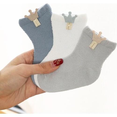 3 Pairs / lot Baby Socks Mesh Socks Thin Cotton Models Boys Girls Socks Boneless Suture Newborn Socks Accessories Children Socks