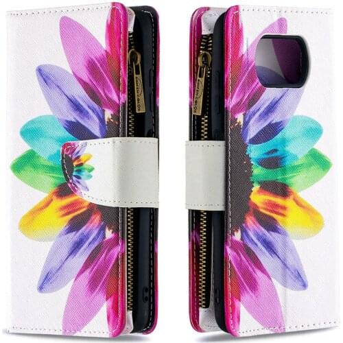 Poco X3 NFC M3 Pro 5G Wallet Case Multi Card Zipper Flip Cover for Xiaomi Poco F3 Case Mi Pocophone X 3 M 3 F Leather Shockproof