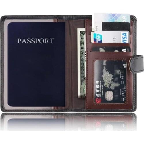Function PU Leather Men Passport Card Holder Travel Accessories Pass Port Cover Storage Organizer ID Wallet Case Busines Credit