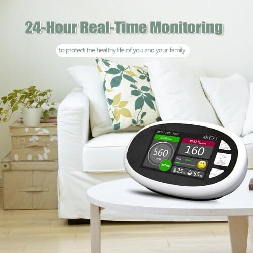 DM125 CO2 Meter Detector Digital Temperature Humidity Monitor Tester PM2.5/PM1.0/PM10/HCHO/TOVC Air Quality Index Detector