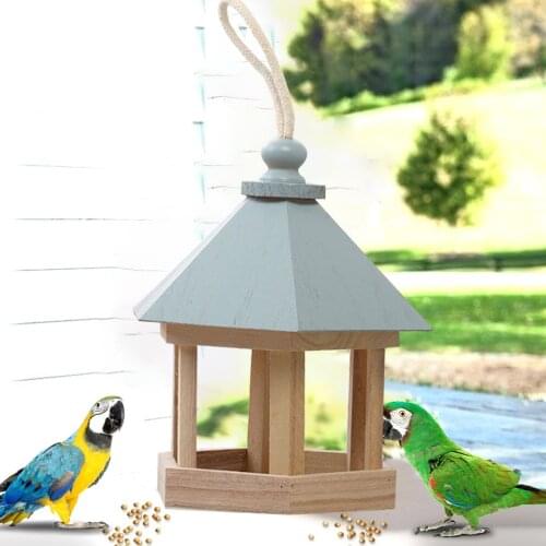 Wooden House Bird Feeder Hanging Feeding Station Hollow Bird Feeder Exquisite Beautiful Practical Safe And Durable Bird Feeder