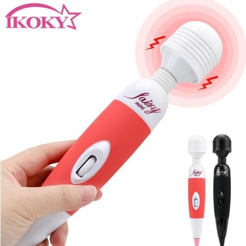 IKOKY Clit Stimulation Body Massage Sex Products Multi-Speed Magic Wand Massager Powerful AV Vibrator Adult Sex Toys for Women