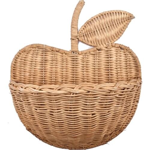 Handmade Rattan Basket totes Eco-friendly Home Cute Kids Storage Picnic Handbag Woman Wicker hand-woven Clutch
