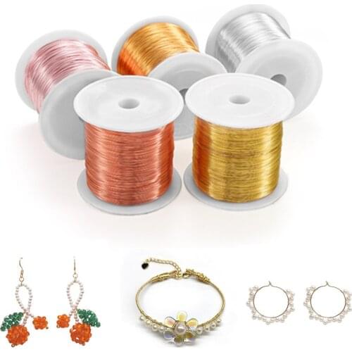 0.5kg/Roll 0.3-1mm Solid Colorfast Copper Wire Beading Cord String Unfading Thread For DIY Jewelry Making Fingdings Supplies