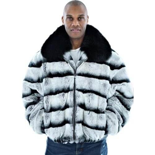 Bomber Jacket Men Natural Fur Coat 2021 New Winter Warm Fashion Rex Rabbit Fur Jackets High Quality Overcoa