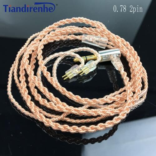 New 0.78mm 2 Pin Rose Gold Single Crystal Copper Upgrade Cable For Weston 1964 UE3X UE18 W4R Earphone Headset For iphone xr
