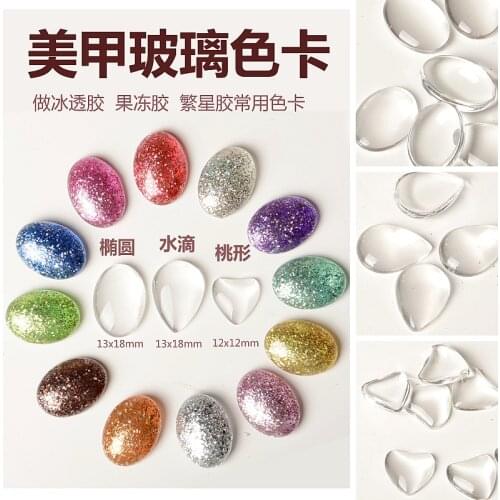 12pcs New nail gel polish display Oval glass color card Nail Art Salon Display Cards