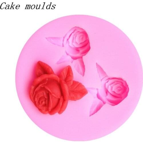 Wholesale Silicone mold K284 Mini rose shape resin flower mold Decoartion Clay mold Fondant cake mould Baking mold
