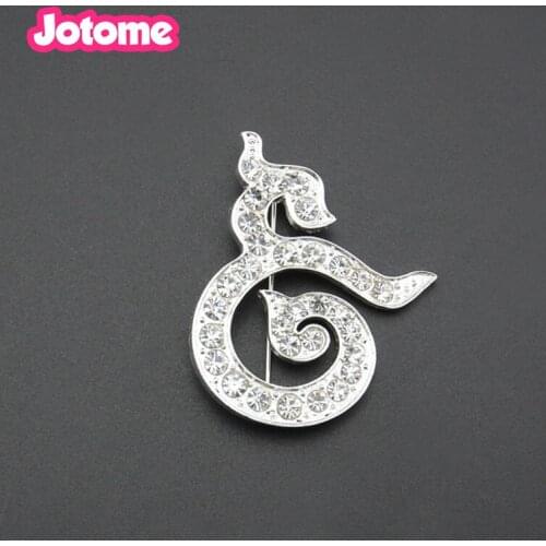 Wholesale customzied Rhinestone crystal/enamel silver plated Tai Thailand King Mourning Jewelry brooch pin