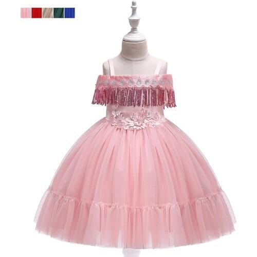 Princess Flower Girl Dress Summer Tutu Wedding Birthday Party Kids Dresses For Girls Childrens Costume Teenager Prom Designs