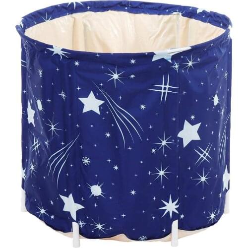 70cm*65cm Portable PVC Style Folding Fabric Bracket Adult Folding Bath Barrel Household Bathtubs Barrel Large Body Steam Barrel