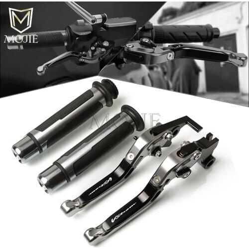 Motorcycle CNC Adjustable Folding Brake Clutch Levers Handlebar Hand Grips For Suzuki DL250 V-strom DL 250 V STROM 2017-2019