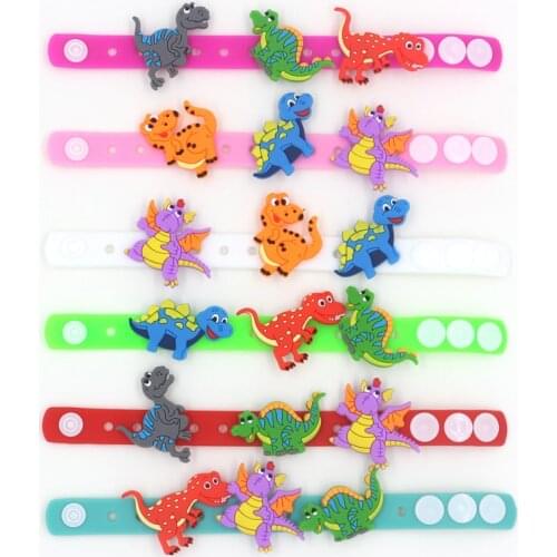 Dino Party Favors Rubber Bracelets Baby Shower Boy Girls Birthday Party Decorations Kids Gifts Tropical Jungle Party Supplies