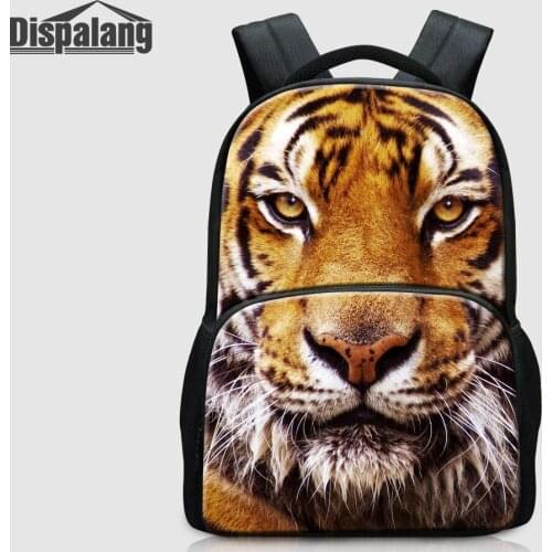 Dispalang Tiger Print Backpack For Laptop 14'' Animal Leopard Fox Mens Travel Outdoor Bagpack Children Custom Large School Bags