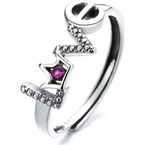 S925 Sterling Silver Double Knotted Love Crown Shape Inlaid Pink Zircon Ring Proposal Love Ring Sweet Romantic Ring