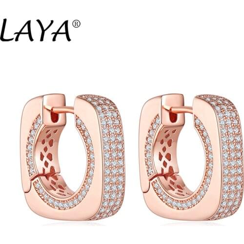 925 Sterling Silver Fashion Retro High Quality Clear Cubic Zirconium Hoop Earrings Gift For Womens Party Exquisite Jewelry