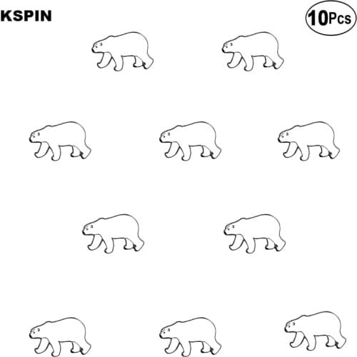 Polar Bear Badge Lapel Pin Flag badge Brooch Pins Badges 10Pcs a Lot