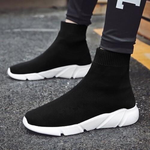 Sooneeya High Top Slip On Sock Shoes Men Breathable Anti-ski Flat Platform Sneakers Men Causal Shoes Man Trainers Footwear Tenis