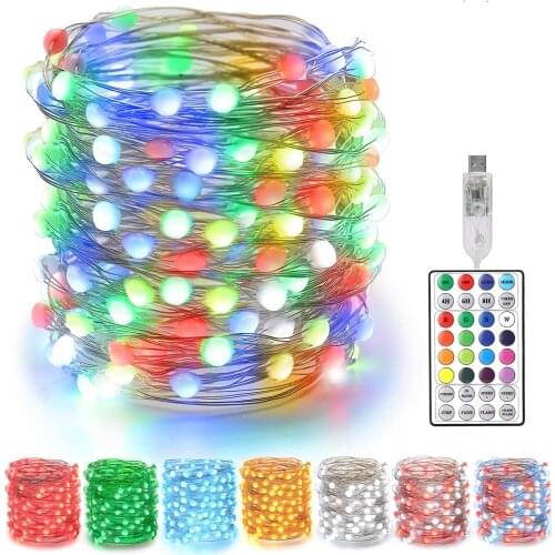 LED Fairy Lights 2M-20M USB Plug RGB Light String Super Birght Waterproof Home Christmas Wedding Garland Strip Holiday Decor