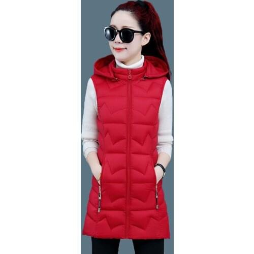 Womens Waistcoat Wild Outer Wear New Autumn And Winter Mid-Length Slim Large Size Womens Sleeveless Jacket