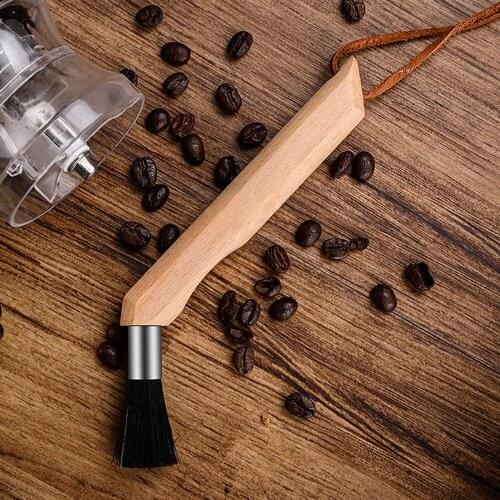 1Pcs Wood Handle Coffee Machine Cleaning Brush Bean Grinder Powder Cleaner Espresso Machine Brush Household Gadgets Bar Tool New