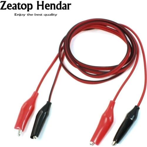 10 set Dual Alligators Test Clip Lead Jumper Length about 1M Red + Black