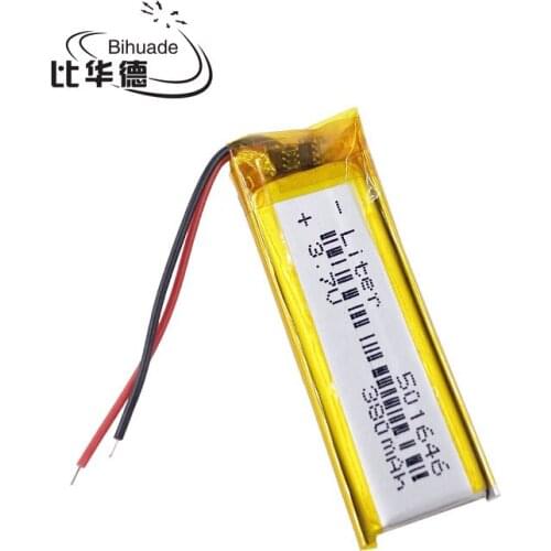 10pcs/lot Good Qulity 3.7V,380mAH,501646 Polymer lithium ion / Li-ion battery for TOY,POWER BANK,GPS,mp3,mp4