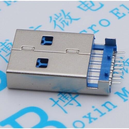 10Pcs Usb 3.0 High-Speed Transmission Socket 180 Degree A Type Usb Connector