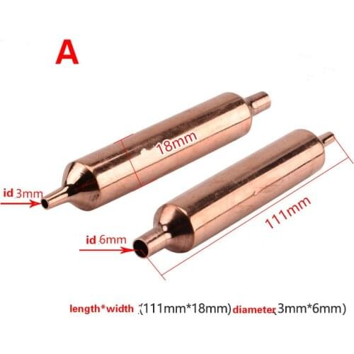 2 pcs Fridge Refrigerator Replacement Copper Strainer Filter Drier universal refrigeration dryer filter pipe copper filter drier