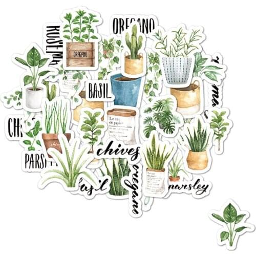 40Pcs Plant Stickers Packs DIY Diary Scrapbooking Material Korean Kawaii Washi Stickers Aesthetic Stationery Stickers