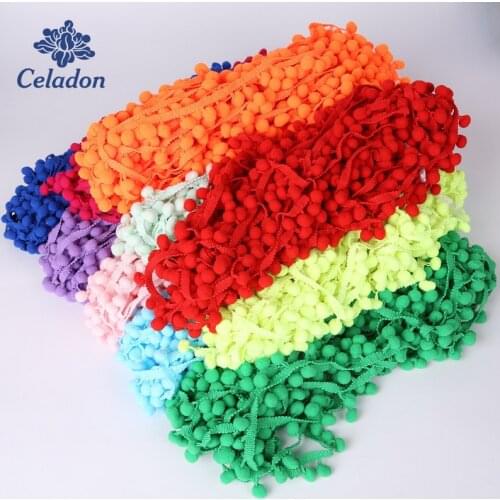 5Yard/lot Pom Pom Ball Lace Trim 10mm MINI Pearl Pompom Fringe Ribbon Sewing Lace Kintted Fabric DIY Patchwork Material