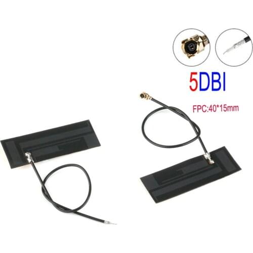 5DBI FPC Built IN Circuit Board Antenna Connector LTE 4G 3G GSM CDMA WCDMA TDSCDMA 1.13 Line 12cm Long IPEX Connector