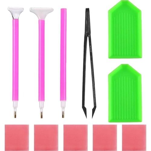 Diamond embroidery Diamond mosaic tweezers / pen / glue / plastic tray set DIY diamond painting cross stitch sewing accessories