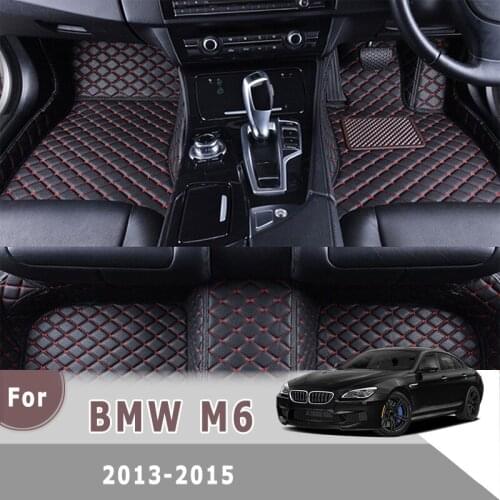 RHD Custom Car Floor Mats For BMW M6 2015 2014 2013 Car Interior Accessories Car Styling Carpet Leather Front And Rear Foot Pads