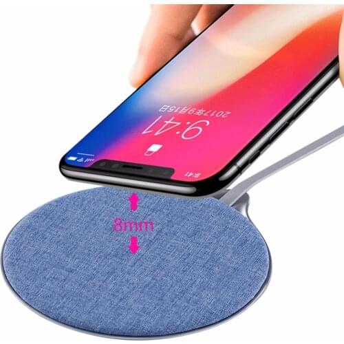 Fast Qi Standard Charging Pad Wireless QC Charger 10W For Samsung Galaxy S8 S9 Edge Plus For iphone X Fabric Charge Pad