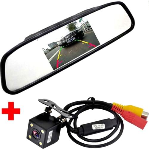 CCD CCD 170 Lens Angle 4LED Car Rearview Rear view Parking Camera+5" TFT LCD Mirror Monitor Reversing Backup Camera Auto Parking