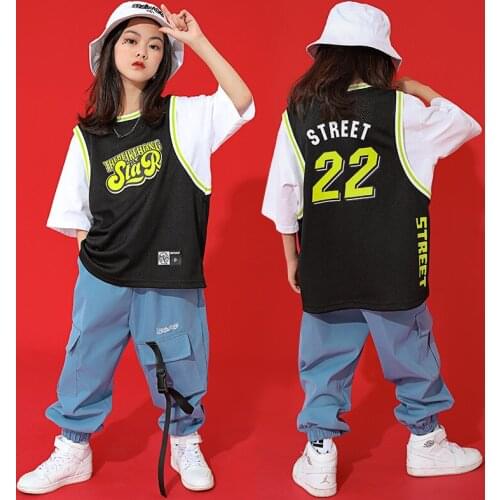 ChildrenS Jazz Drum Costumes Summer Hip-Hop Dance Clothes Boys Girls Street Dance Rave Clothes Hip Hop Performance Wear DN8885