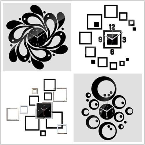 DIY Acrylic Mirror Clock Art Wall for Home Decor Self Adhesive Mute Needle Simple Living Room Sticker Watch Modern Design Decals