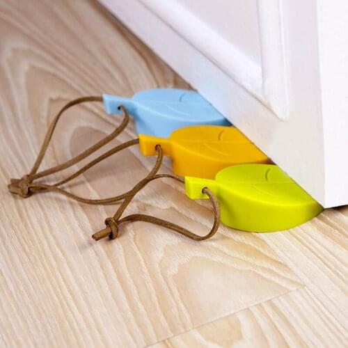 Door Stop Stoppers Leaves Silicone Rubber Door Block Children Anti-Folder Hand Security Door Card Hanging Door