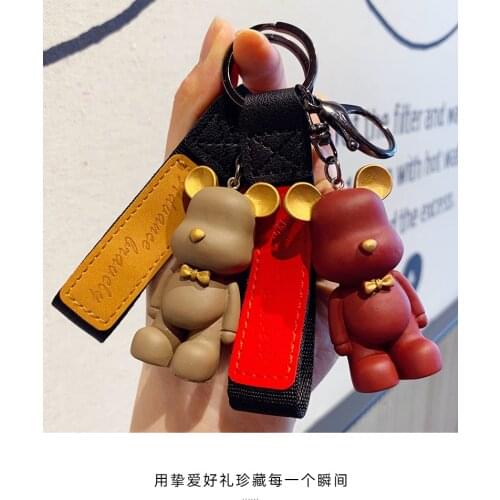 6cm Bearbrick Bear@brick Action Figures Block Bear PVC Model Figures DIY Key chain Paint Dolls Toys Children Birthday Gifts