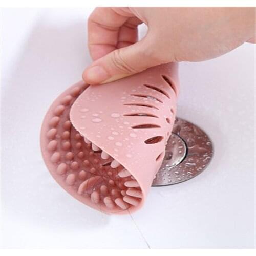 1pcs High Quality silicone Sink Sewer hair Filter Floor Drain Strainer for toilet net cover bathroom kitchen hair Anti Clogging