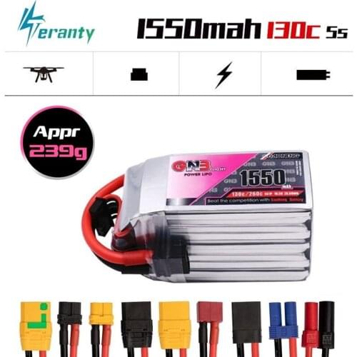 Gaoneng GNB 1550mAh 18.5V 5S 130C/260C Lipo Battery For RC Quadrotor FPV Racing Drone Parts HV 5S Battery for RC Car Boats AKKU