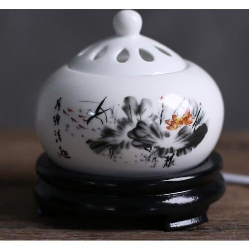 Porcelain Ceramic Wax Candle Warmer Timing Electric Diffuser Fragrance Burner Essential Oil Burner Oils Warmer Tart Burner