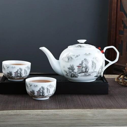 Ceramic teapot large high temperature resistant household large capacity filter teapot Kung Fu tea set single pot 1000ml