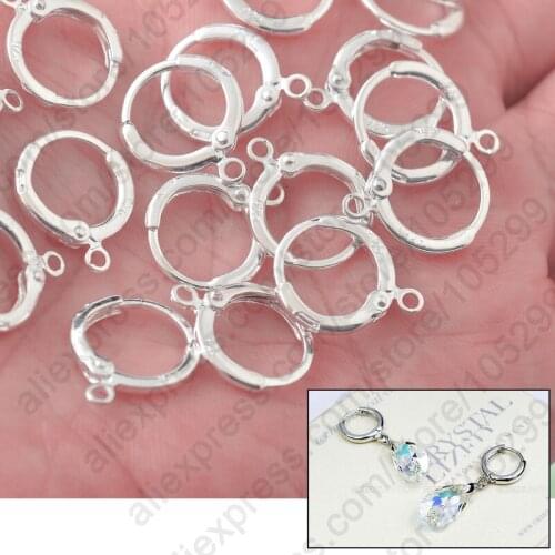 Bulk Jewelry Findings 100PCS 925 Sterling Silver Round Lever Back Ear For Earrings Design 925 Stamped