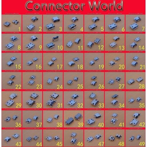 49 models micro mini usb jack tail socket connector v8 5 pin 7pin mobile phone tablet pc mid pcb port it dc sma cable power male