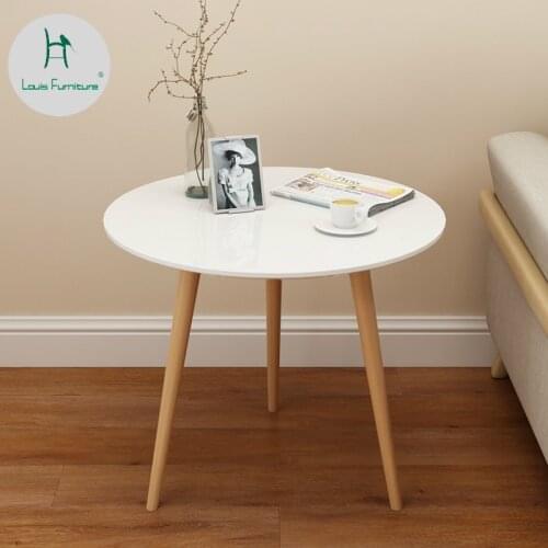 Louis fashion coffee tables Simple solid wood sofa side modern Mini Mini convenient small apartment